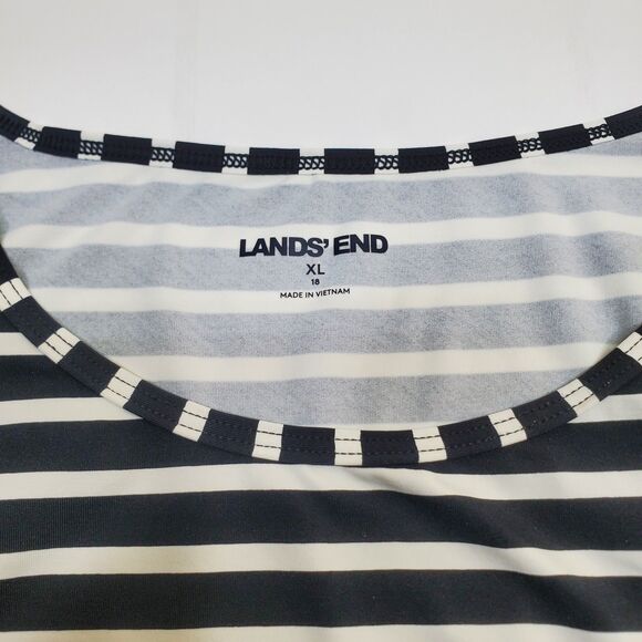 Lands' End Women's Size XL (18) Multicolor Tropical Floral Rash Guard Swim Top - Picture 6 of 12